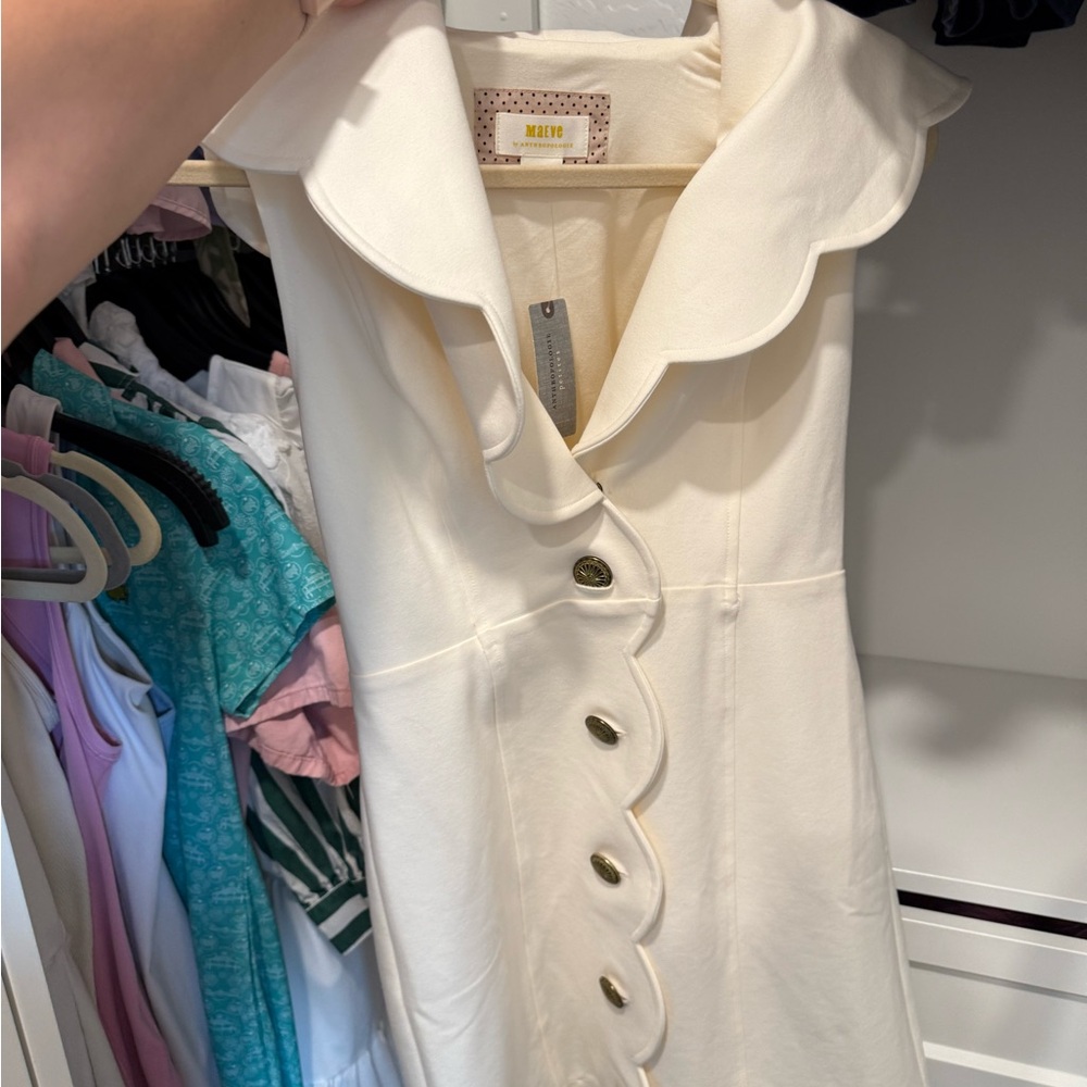 Maeve by Anthropologie Scalloped Button Dress